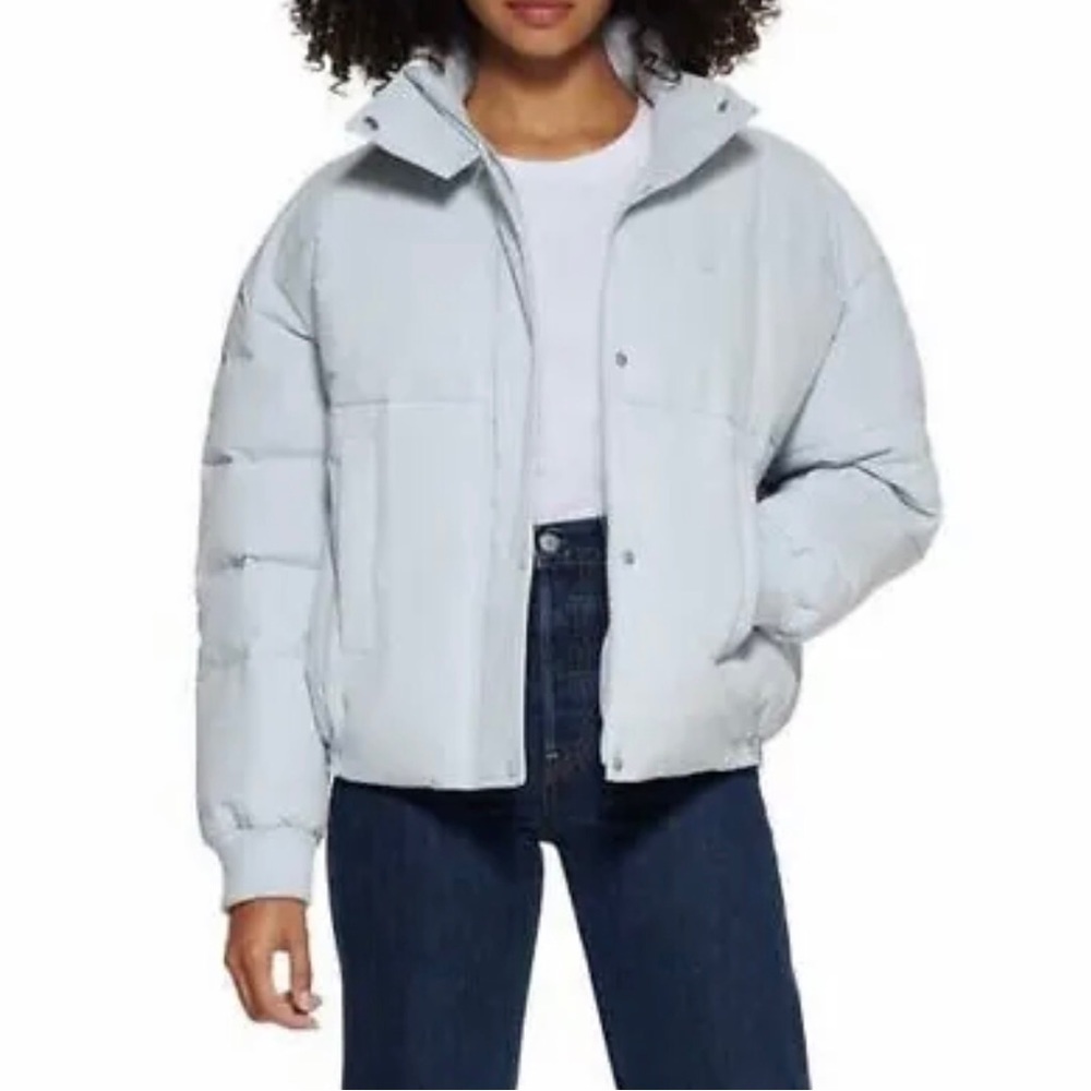 Levi's Ladies Cinched Puffer Air Blue Jacket Brand New Size X-Large